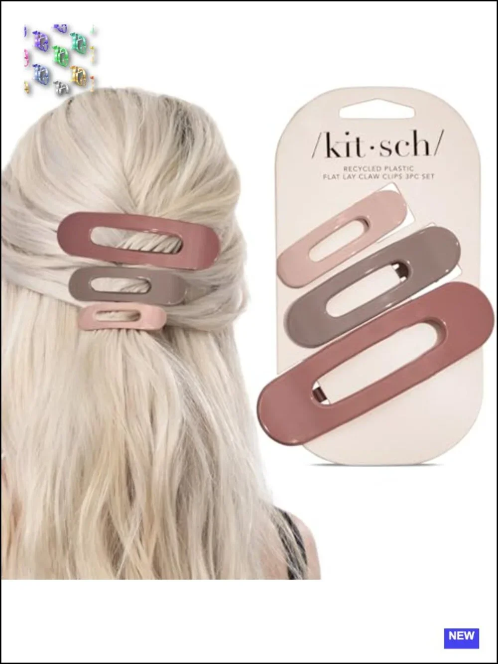 Flat Claw Clips for Strong Grip - Durable Plastic Glossy Finish Lay Down Claw